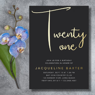 21. Geburtstags-Party Folieneinladung