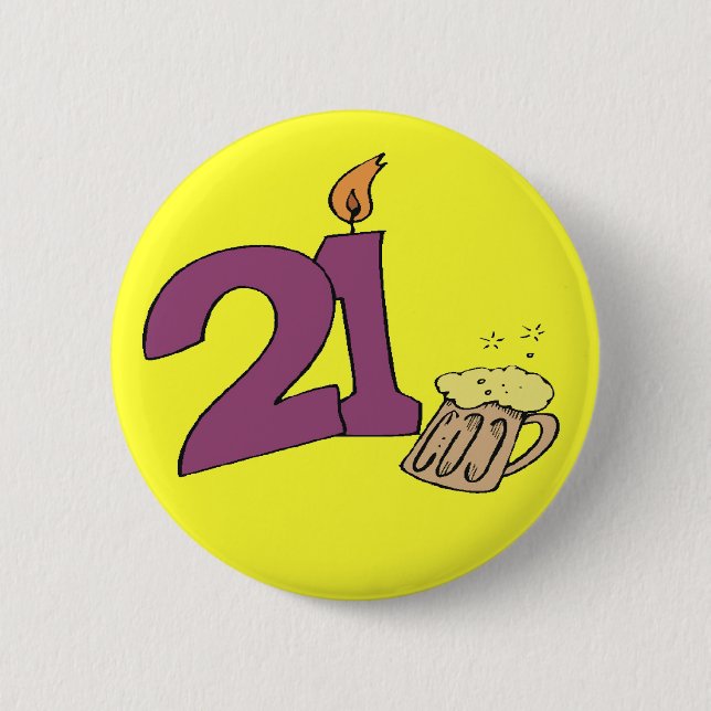 21. Geburtstags-Party-Knopf Button (Vorderseite)
