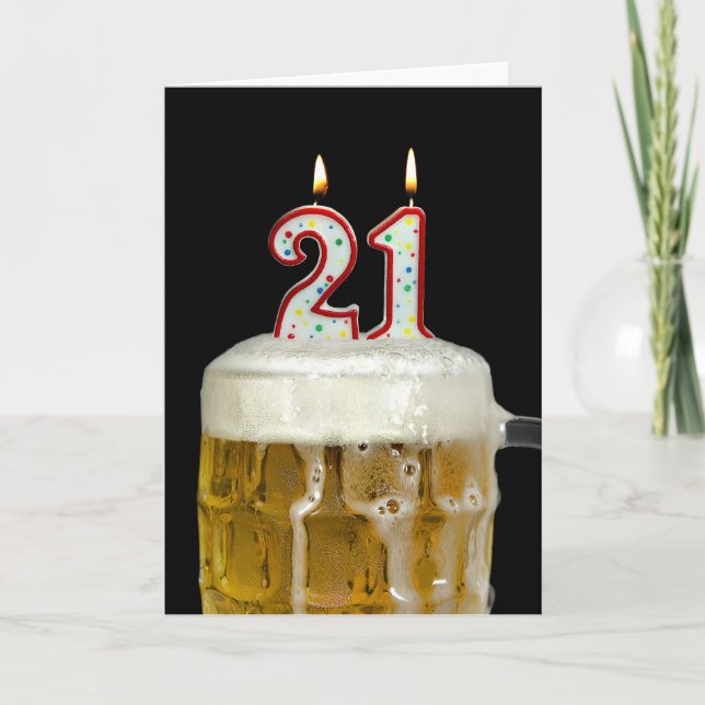 21. Geburtstagsbier Karte (Vorderseite)