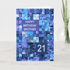 21. Geburtstagsbruder, Blaue Quadrate, Karte