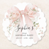 21. Geburtstagsfeier Rosa Schleife mit Rosen