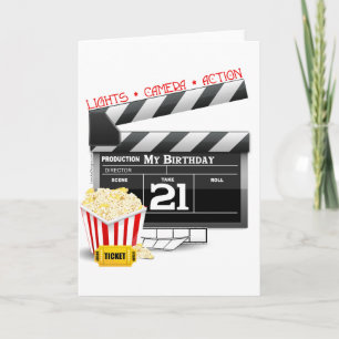 21. Geburtstagsfilm-Party Karte