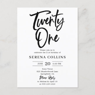 21 Geburtstagskalligraphie Postkarte