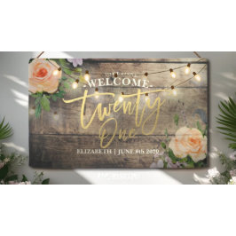 21. Geburtstagsparty Blume Banner