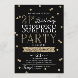 21. Glitzer Confetti Überraschung Party Einladung