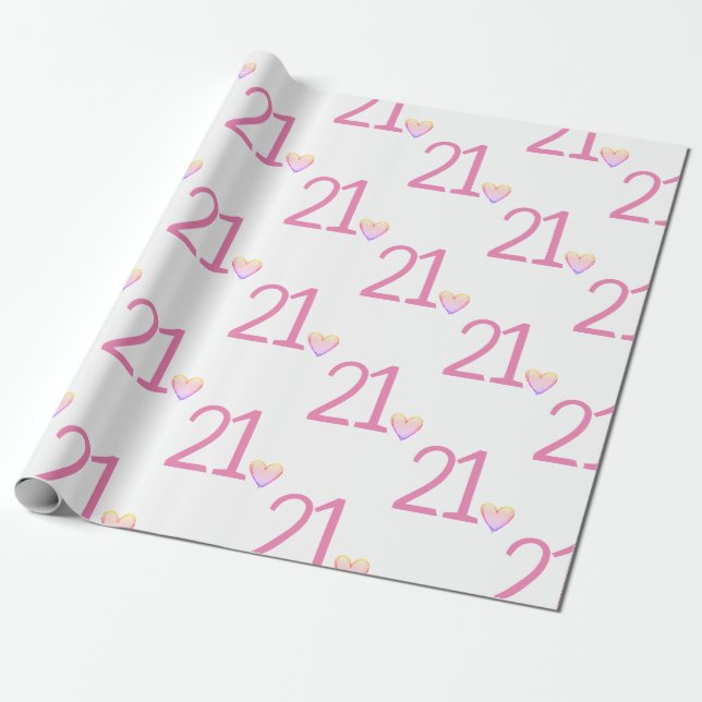 21. Herzchen zum Geburtstag Geschenkpapier (Ungerollt)