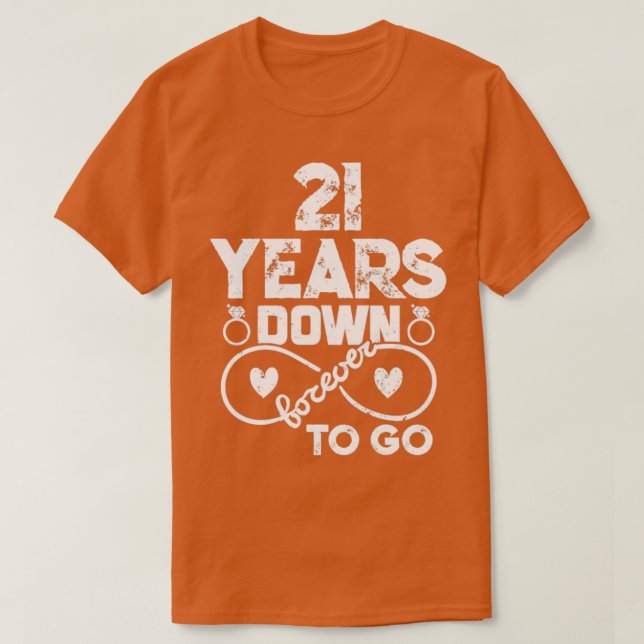 21. Hochzeit Jubiläum Romantic Couple Husband W T-Shirt (Design vorne)