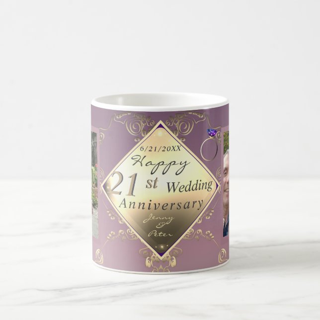 21. Hochzeitstag 2FotosBrass und Iolite Kaffeetasse (Mittel)
