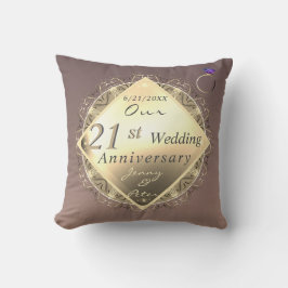 21. Hochzeitstag Brass und Iolite Kissen