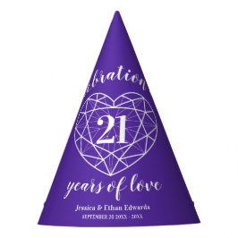 21. Hochzeitstag Iolit lila Juwel Partyhütchen