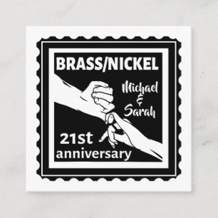 21. Hochzeitstag Messing Nickel traditionell Begleitkarte