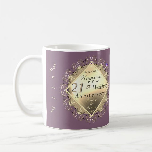 21. Hochzeitstag Tasse Brass Iolite (Links)