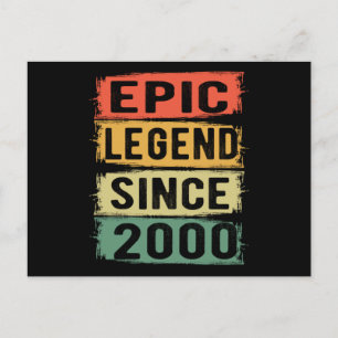 21 Jahre alte Bday 2000 Epische Legende 21. Geburt Postkarte