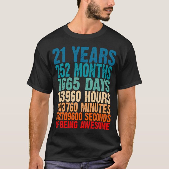 21 Jahre Phantastisches Geschenk 21 Jahre alt 21 J T-Shirt (Vorderseite)