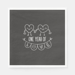 21. Jubiläum Geschenk Chalk Herzen Serviette
