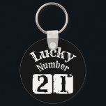 21 - Lucky Number 21 Luck Schlüsselanhänger<br><div class="desc">A cool Lucky Number 21 design featuring bold fancy lettering. Great for luck and birthday gifts,  too.</div>