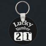 21 - Lucky Number 21 Luck Schlüsselanhänger<br><div class="desc">A cool Lucky Number 21 design featuring bold fancy lettering. Great for luck and birthday gifts,  too.</div>