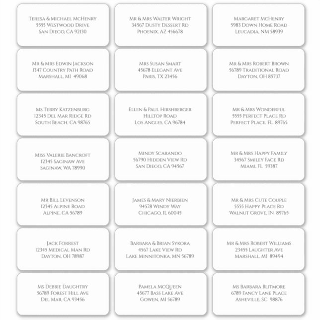 21 Moderne Minimalistische individuelle Gästebamen Aufkleber (Vorderseite)