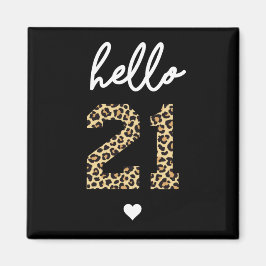 21 | Niedlicher 21. Geburtstagskäfigdruck Magnet