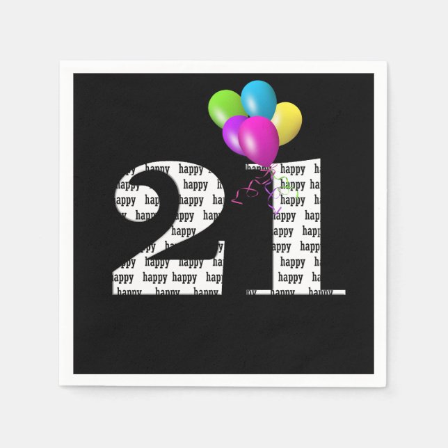 21. Party-Ballons Serviette (Vorderseite)