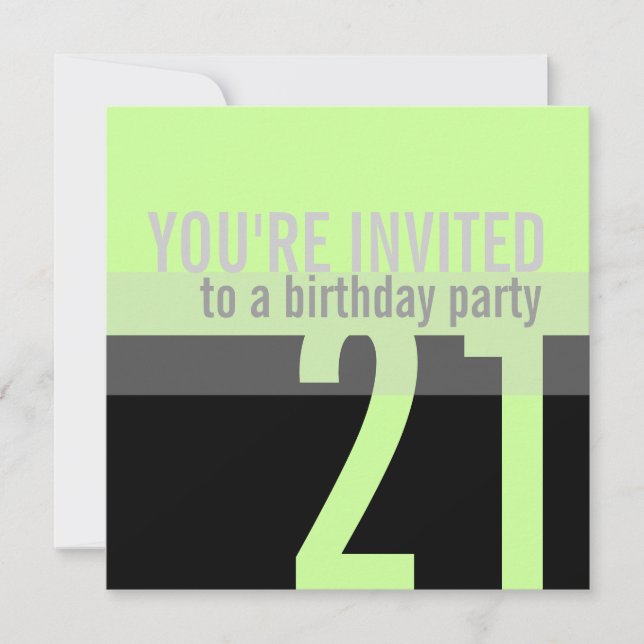 21. Party Einladungen zum Geburtstag {Minzgrün} (Vorderseite)