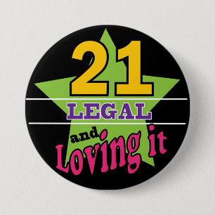 21 Recht und Liebe  21. Geburtstag Button