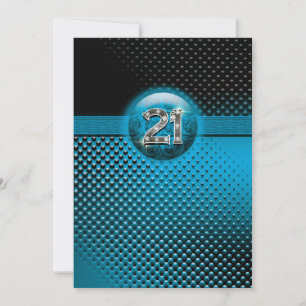 21. retro Punkt-12x18 des blauen Schwarzen Einladung