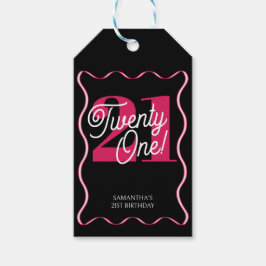 21. Retro Wavy Minimalistisch 21. Geburtstag Geschenkanhänger