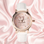 21. Rose Armbanduhr<br><div class="desc">Ein Geschenk zum 21. Geburtstag. Eine Hintergrundfarbe für den Farbverlauf in Rose. Name, Datum hinzufügen</div>