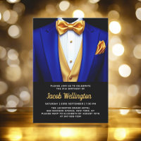 21. Royal Blue and Gold Tuxedo Geburtstagsveransta