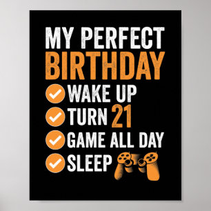 21. Runde 21 Mein perfekter Geburtstag Gaming Poster