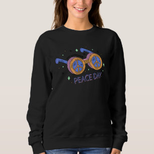 21. September Friedenstag Sonnenbrille Friedenszei Sweatshirt