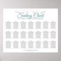 21 Tabelle Aquamarin & grau Hochzeitstabelle