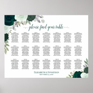 21 Tableau Mariage floral Emerald Boho