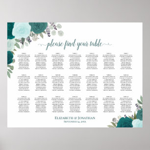 21 Tableau Turquoise Boho Floral Mariage Siège