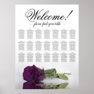 21-Tisch-Hochzeit-Sitzplan Pflaume Lila Rose Poster