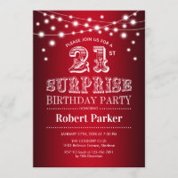 21. Überraschung Geburtstag - Schwarzes Rotes Weiß