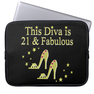 21 UND FABULOUS GOLD SHOE QUEEN DESIGN LAPTOPSCHUTZHÜLLE
