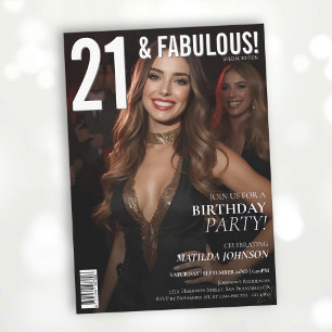 21. und Fabulous Magazine Cover 21. Geburtstag Einladung