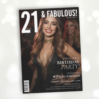 21. und Fabulous Magazine Cover 21. Geburtstag Einladung