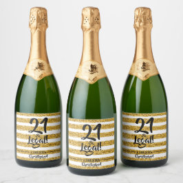 21 und legale Gold Imitate Glitzer Streifen Custom