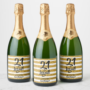 21 und legale Gold Imitate Glitzer Streifen Custom