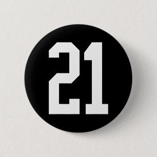 #21 White Number 21 Halloween-Cos im Sportfanganst Button