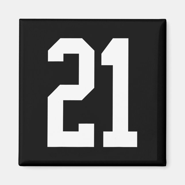#21 White Number 21 Halloween-Cos im Sportfanganst Magnet (Vorne)