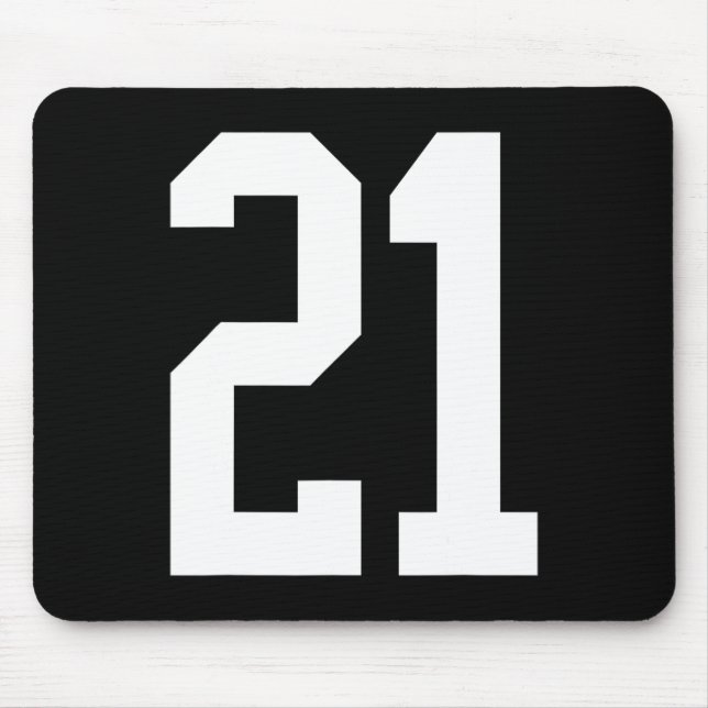 #21 White Number 21 Halloween-Cos im Sportfanganst Mousepad (Vorne)