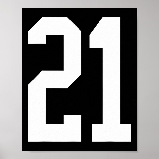 #21 White Number 21 Halloween-Cos im Sportfanganst Poster (Vorne)