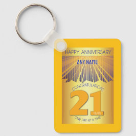 21 Year Sober Anniversary | Golden Ray 12 Step Schlüsselanhänger