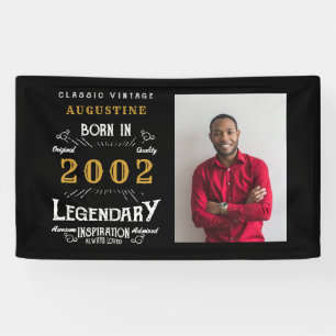 21e anniversaire 2002 Bannière légendaire Noir et