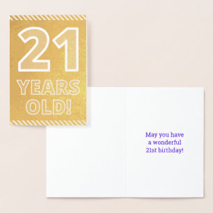 21e anniversaire : Audacieux "21 ANS !" Carte Gold