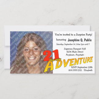 21e anniversaire Aventure Party Photo Invitation